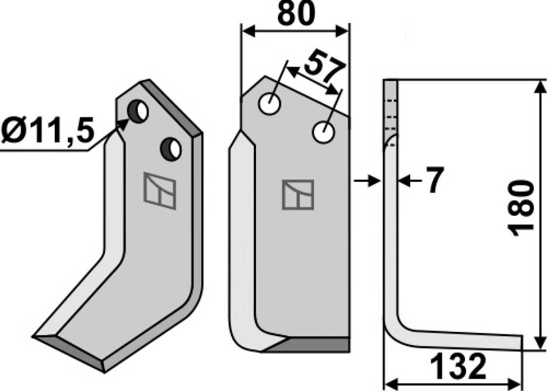 Fräsmesser 180x80mm, rechts